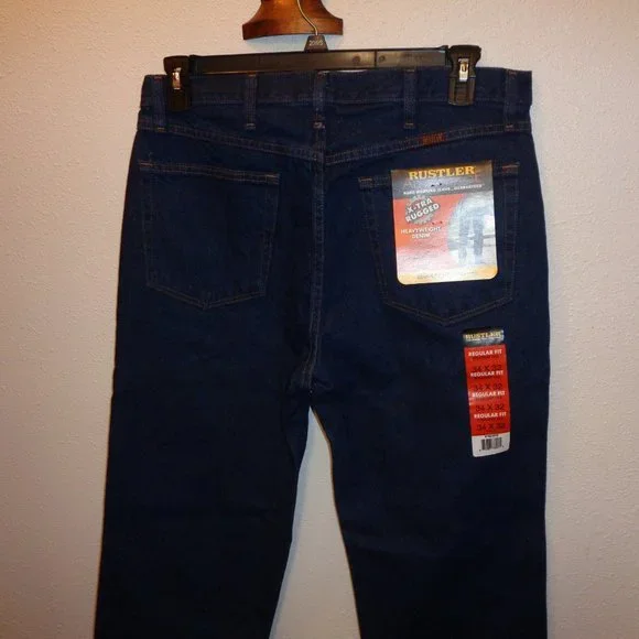 RUSTLER Men's Jeans Size 34 x 32 Regular Fit Straight Leg X-TRA Rugged - Picture 2 of 10